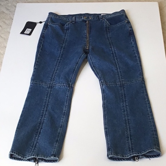 Rag & Bone Blue Bain Iver Pant Cropped Flair - Picture 7 of 8